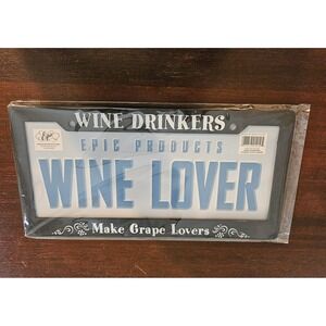 License Plate Frame Black Wine Drinkers Make Grape Lovers